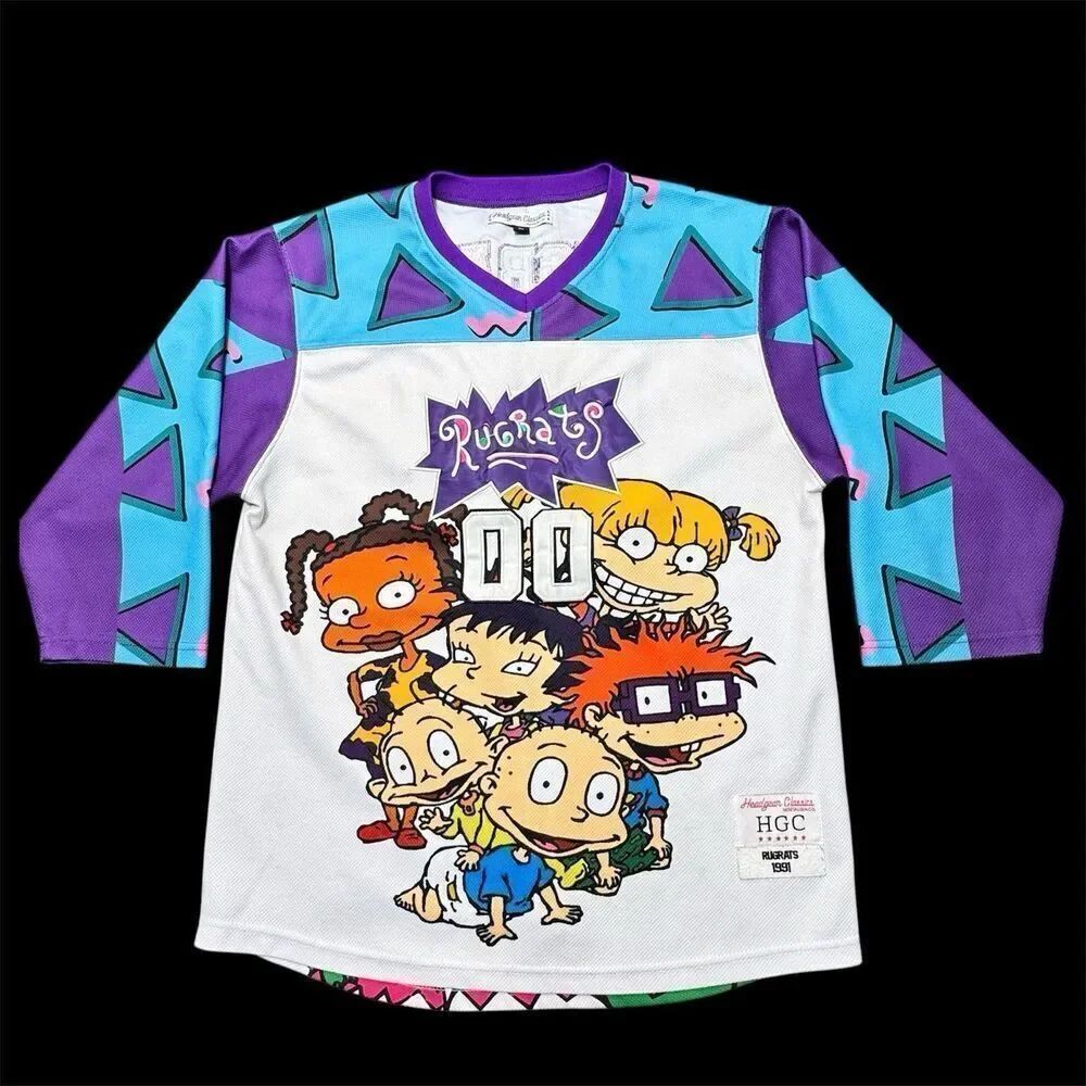 Headgear Classics Rugrats Sz XL Reptar Hockey Jersey